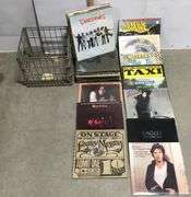 Metal Wire Crate of Miscellaneous Vinyl Records