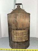 Wooden Kerosene Jug From The Jas. E. Brown Company in Detroit Michigan