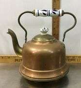 Copper/Brass/Porcelain Tea Kettle Made in Holland