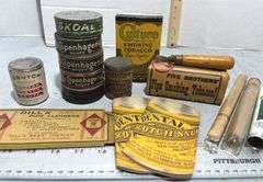 Culture Crush Cut Tobacco Box, Skoal & Copenhagen Snuff & Various Vintage Tobacco Related Items