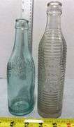Oakland Pontiac Green Glass Bottle & Orange Crush Soda Glass Bottle