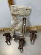 Seville Wrought Iron Towel Rings, Toilet Paper Holder & Hooks