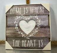 Wooden Home is Where The Heart is Wall Sign