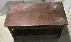 Dark Wood Coffee Table with Drawer