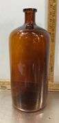 Vintage Large Brown Glass Elixir Bottle