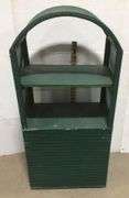 Green Wicker Like Cabinet
