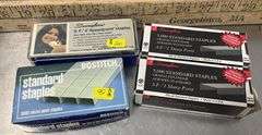 Box of Binders, Boxes of Staples (full), Clipboard, Note Pads, Box of 3 Tab Folders & More