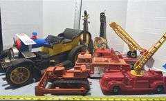 Marx Fire Trucks, Bulldozer, Playart Toy Fire Truck & Other Toys