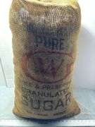 Burlap Sack of "Pure Granulated Sugar" From the Great Western Sugar Company