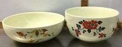 1940’s Bake Oven Dish, Sugar Bowl, and 2 Hall’s Superior Mixing Bowls