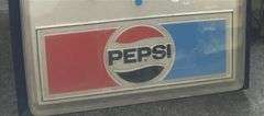 1970's Pepsi Lighted Clock Sign- 42”T  X 30"W X 8” D, Lights Up + Clock Works