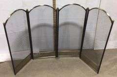 Pleasant Hearth 4 Panel Fire Screen and Wood Tiered Candle Holder