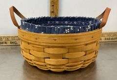 Longaberger Basket with Cloth & Plastic Liners