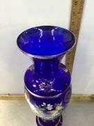 Norleans Bohemian Style Cobalt Blue Tall Vase