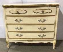 Gold Trimmed Claw Foot Antique Dresser with Mirror