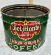 Don-De Coffee Metal Tin, Maxwell House Coffee Tin & Del Monte Brand Quality Drip Grind Coffee Tin