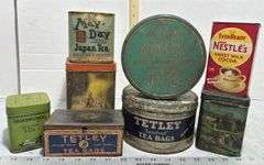 Grandmother, May Day, Tetley Tea Tins & Nestle's Cocoa Tin