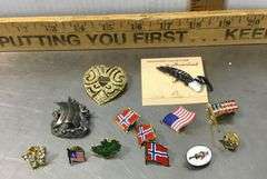 National Dairy Pins, 1915 Salt Spoon, Cuff Links, Tie Tacks, Pins and More