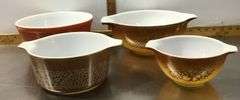 PYREX Mixing Bowls & Casserole Dishes, Old Orchard, Woodland Brown and Autumn Harvest Patterns