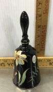 Fenton Black Hand Painted Bell