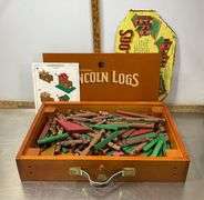 Wooden Case of Lincoln Logs