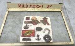 Morso Glass Cigar Box Cover, Ronson Lighter, Royal Star Automatic Mini Lighter, Omega Lighter & Tin 