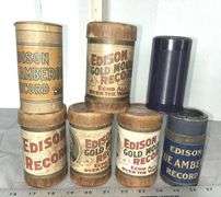 Edison Gold Moulded Records Cylinder Echo All Over The World