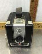 Kodak Brownie Hawkeye Camera, Kodak Flash Holder and Sylvania Flashbulbs