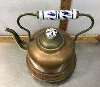 Copper/Brass/Porcelain Tea Kettle Made in Holland