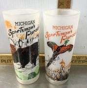 7 Vintage Michigan Sportsman’s Paradise Frosted Glasses