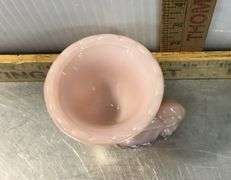 Pink Milk Glass Jeanette 3” Cornucopia Toothpick Holder
