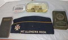 Hat, Bank & Assorted Mt Clemens Michigan Memorabilia
