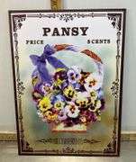 Metal Pansy Sign