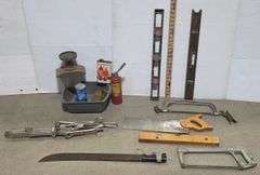 Binder, Saw, Level, Steel Level, Snowmobile Oil