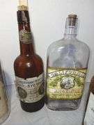 Cuban Humidor and Vintage Liquor Bottles