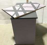 Purple and Black Painted Swiveling entertainment  Stand 29”x23”x13”