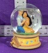 Vintage Pocahontas & John Smith Musical Rotating Snow Globe