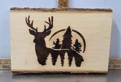 Wooden Deer in Forrest Plaque