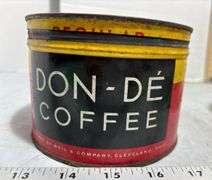 Don-De Coffee Metal Tin, Maxwell House Coffee Tin & Del Monte Brand Quality Drip Grind Coffee Tin