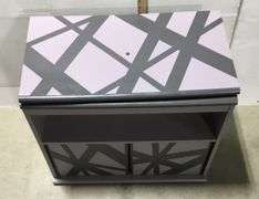 Purple and Black Painted Swiveling entertainment  Stand 29”x23”x13”