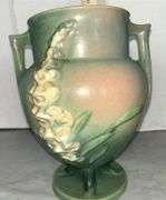 Roseville Foxglove 162-8 Green Petal Vase