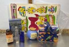 Easter Window Clings, Tins, Bank & Vintage Bottles