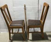 Antique Upholstered Oak Side Chairs