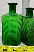 Collection of CLC Company Green Glass Medicine Bottles