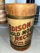 Edison Gold Moulded Records Cylinder Echo All Over The World