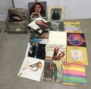 Metal Wire Crate of Miscellaneous Vinyl Records
