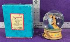 Vintage Pocahontas & John Smith Musical Rotating Snow Globe