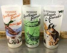 7 Vintage Michigan Sportsman’s Paradise Frosted Glasses
