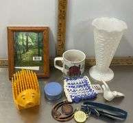 Fairy Garden, Cookbooks, Recipe Tin, Patterns, Milk Glass Tall Vase & More