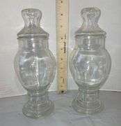 Two Glass Apothecary Candy Jars